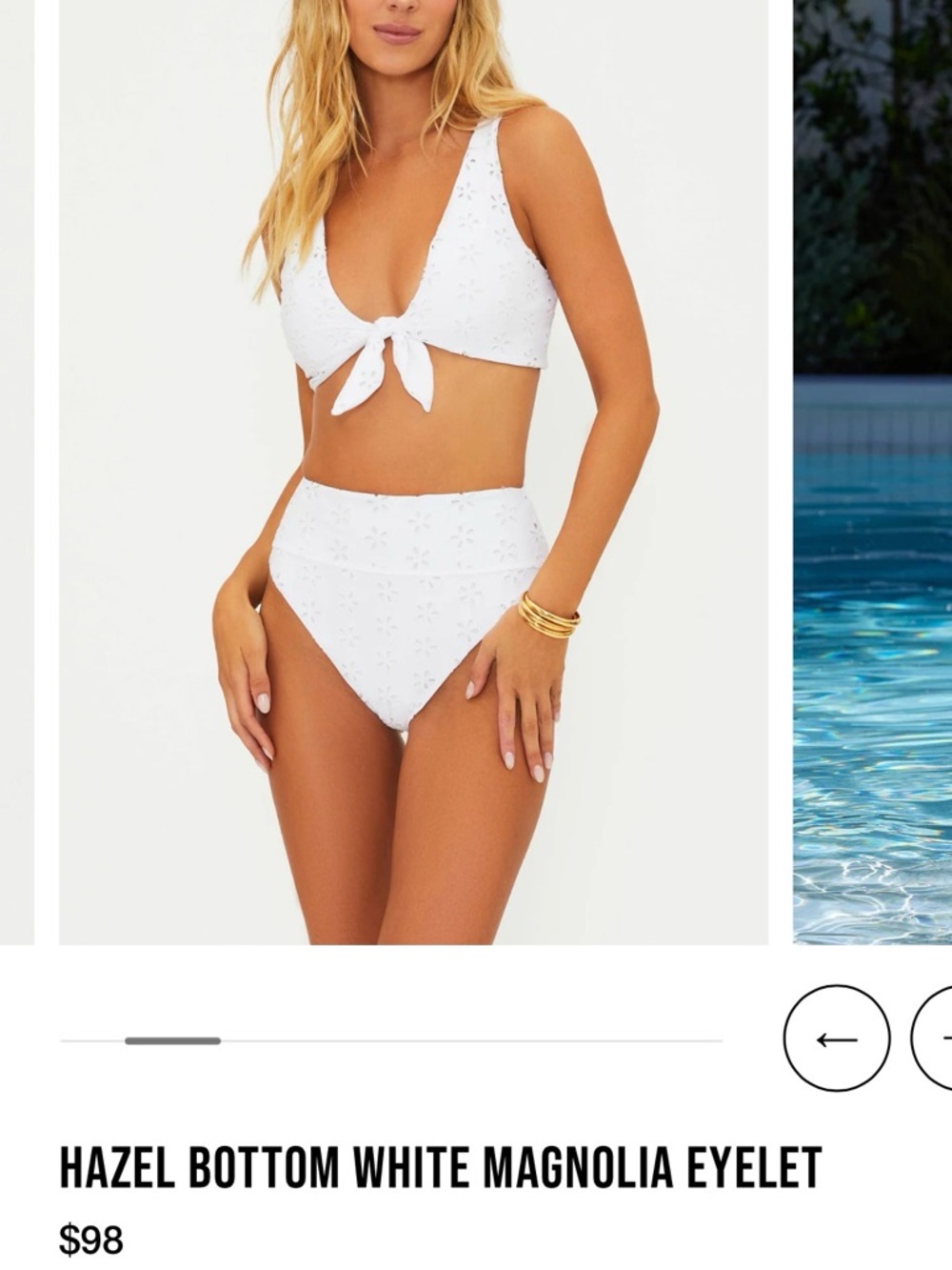 Beach Riot White Eyelet Tie-Front Bikini Set
